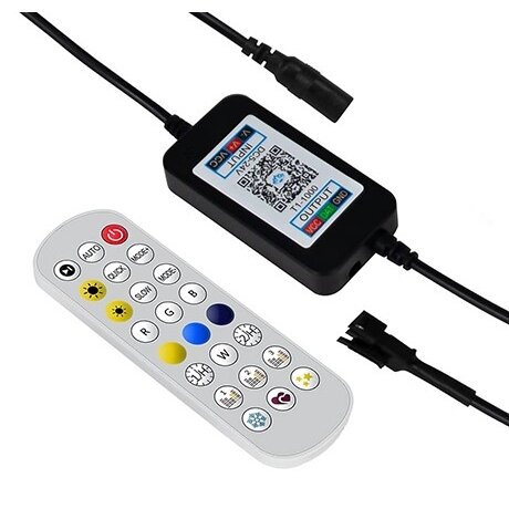 LED RGB juostos Music maitinimo valdiklis, su IR pulteliu, Bluetooth