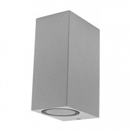 LED Wall Lamp, Silver, Rectangular, 2 Sockets, Max 35W 1
