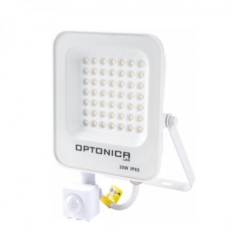 LED prožektorius, baltas, PIR jutiklis, 30W, neutrali balta šviesa 1