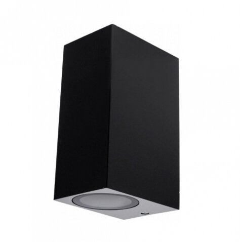 LED Wall Lamp, Black, Rectangular, 2 Sockets, Max 35W 1