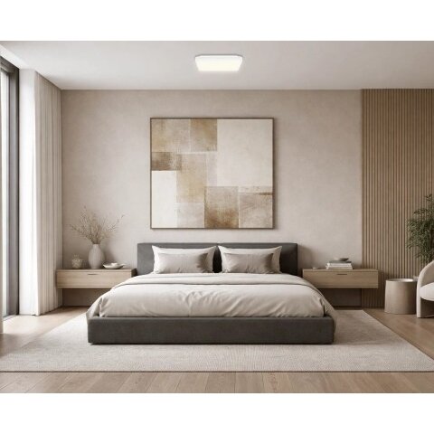LED Ceiling Light, Square, Microwave Sensor, 18W, CCT 3000K-6000K 5