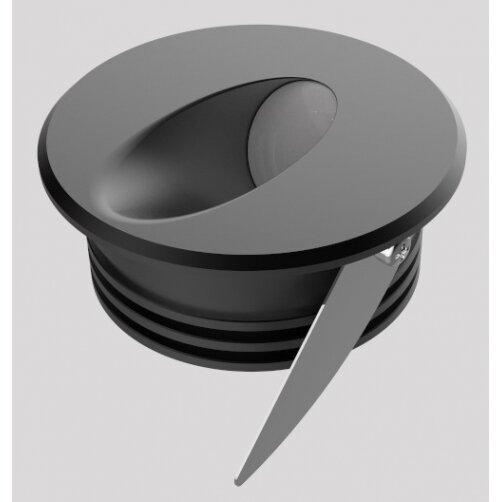 LED Wall Light, Mini, Recessed, Black, 1W, Neutral Light