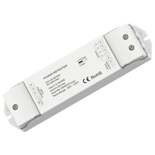 LED Constant Voltage Power Repeater, 12-60V, 5A/Ch, 4 Channels