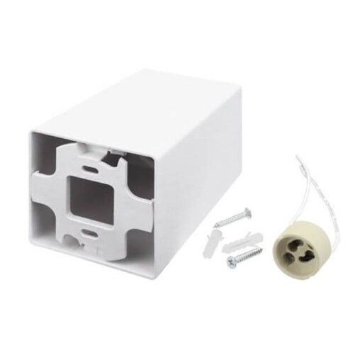 LED Spotlight Fixture, Square, Plastic, White 2