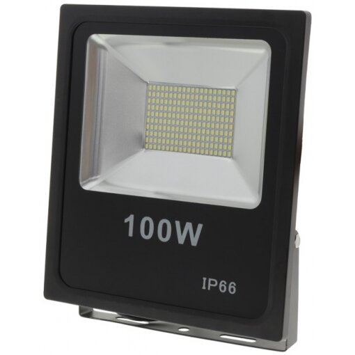 LED Floodlight, Black, 100W, 150°, White Light