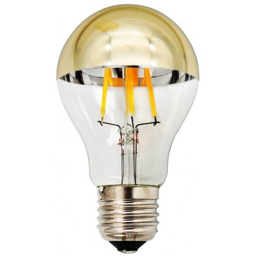 LED lemputė E27 A60 4W, pusiau auksinė, šilta balta šviesa