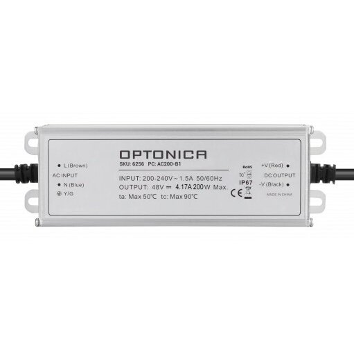 LED maitinimo šaltinis, 200W, 48V, 4.17A, 3 metai garantija, vandeniui atsparus LED maitinimo šaltinis, 200W, 48V, 4.17A, 3 metai garantija, vandeniui atsparus