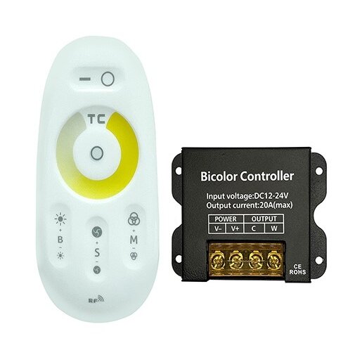 LED CCT Controller, 12-24V, 10A/Ch, with RF Remote Console