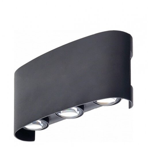 LED sieninis šviestuvas, juodas, 6W, šilta balta šviesa 1