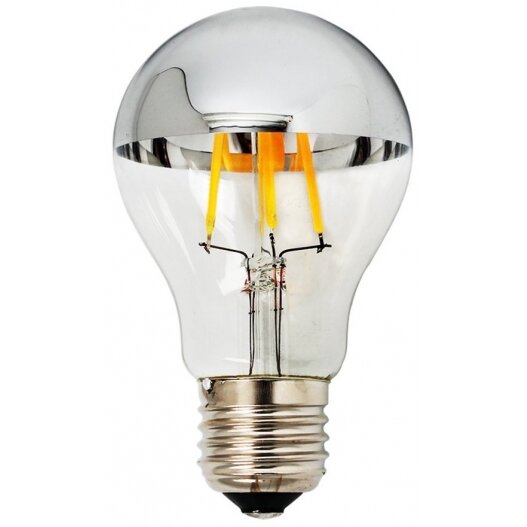 LED Bulb E27 A60 4W, Half Silver, Warm Light