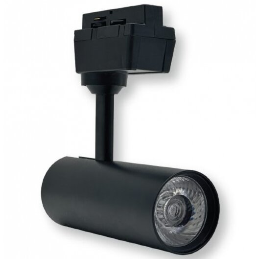 LED bėginis šviestuvas, 1F, 12W, 1200Lm, juodas, šilta balta šviesa