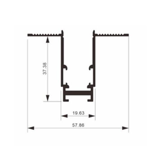 LED Magnetic Track System R15, width 1.9cm, Built-In, Black, length 1m 4