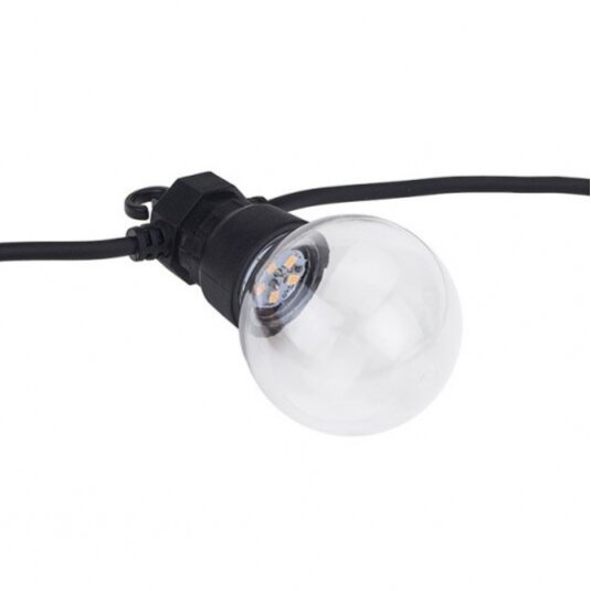 LED lauko girlianda, juoda, 13m, 20 lizdų, 6W, šilta balta šviesa 3