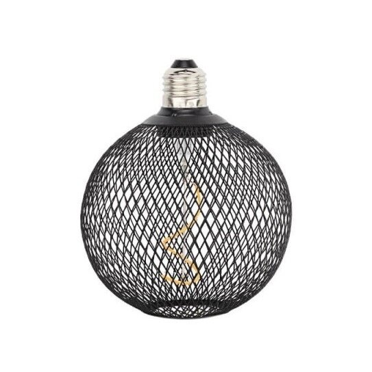 LED lemputė E27 2.5W, ažūrinis gaubtas, juodas, šilta balta šviesa 1 LED lemputė E27 2.5W, ažūrinis gaubtas, juodas, šilta balta šviesa 1