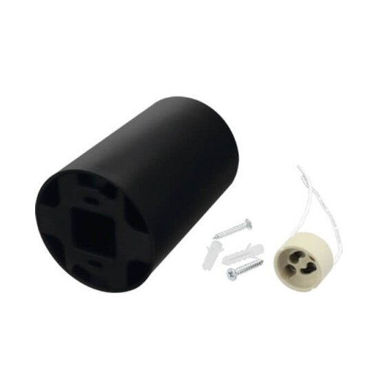 LED taškinis šviestuvas, apvalus, plastikinis, juodas 2