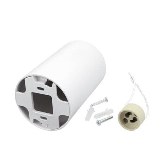 LED Spotlight Fixture, Round, Plastic, White 2