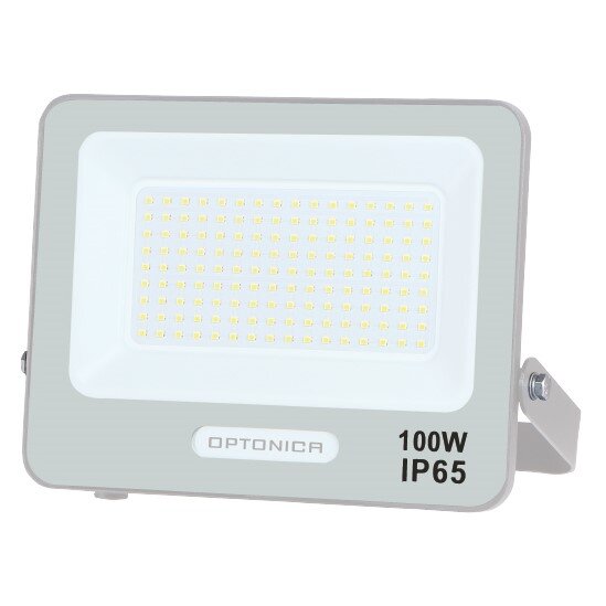 LED Floodlight, White, 90Lm/W, 100W, White Light