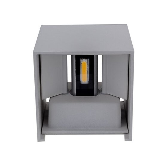 LED Wall Light, Grey, Square, Adjustable Beam, 6W, Warm Light 1