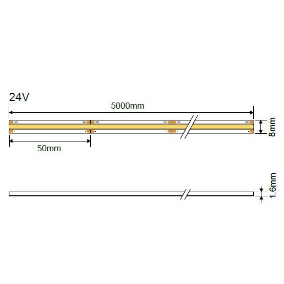 LED Strip 10W/m, 900Lm/m, 24V, Ra90, White Light 5
