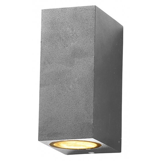 LED Wall Lamp, Silver, Rectangular, 2 Sockets, Max 35W