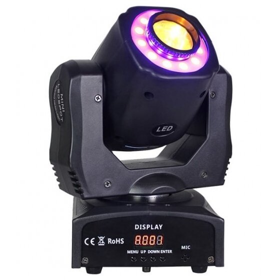 LED taškinis, rašto, judantis prožektorius, 12x0.2W, 60W, RGB