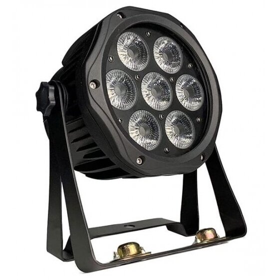 LED PAR prožektorius, 7x8W, RGB, su baterija, vandeniui atsparus, nuotolinis valdymas, 6in1