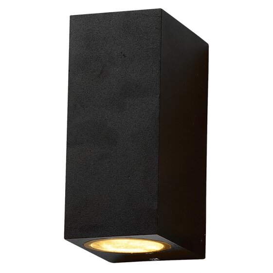 LED Wall Lamp, Black, Rectangular, 2 Sockets, Max 35W
