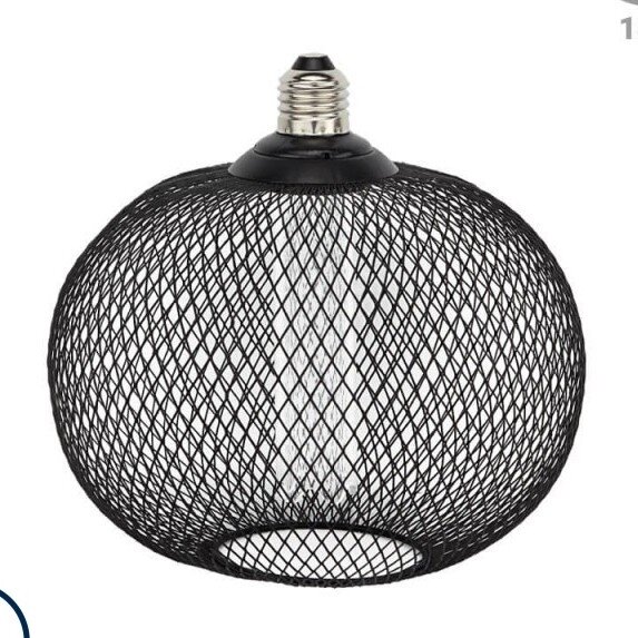 LED lemputė E27 2.5W, ažūrinis gaubtas, juodas, šilta balta šviesa 1