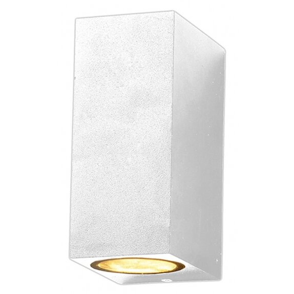 LED Wall Lamp, White, Rectangular, 2 Sockets, Max 35W