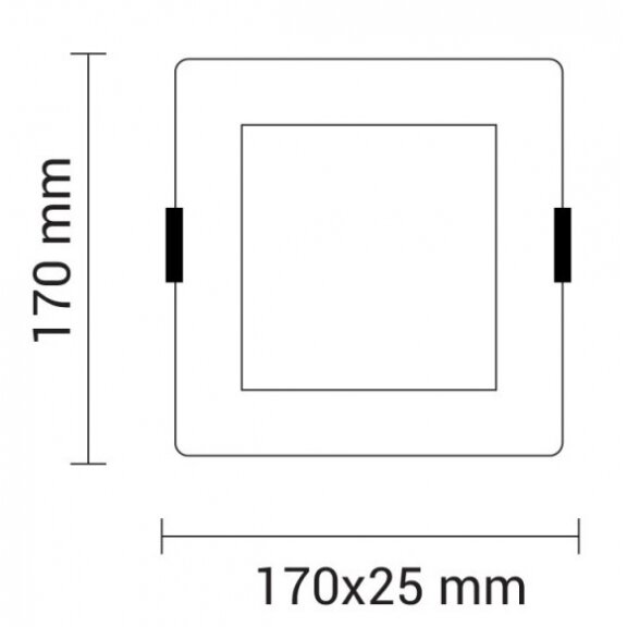 LED įmontuojamas modulis, kvadratinis, 12W, neutrali balta šviesa 2