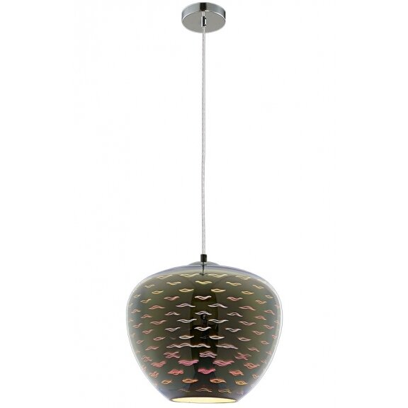 LED lubų šviestuvas, 3D stiklas, D290mm, chrominės bangelės