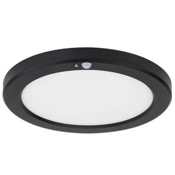 LED Backlit Surface Panel, Round, Black, PIR Sensor, 10/15/18W, CCT