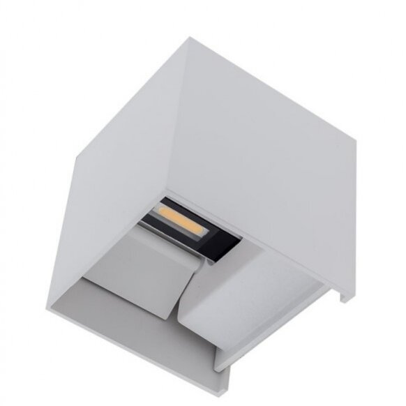 LED sieninis šviestuvas, baltas, kvadratinis, reguliuojamas spindulys, 6W, neutrali balta šviesa 2 LED sieninis šviestuvas, baltas, kvadratinis, reguliuojamas spindulys, 6W, neutrali balta šviesa 2