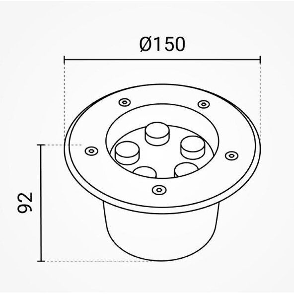 LED lauko taškinis šviestuvas, įmontuojamas, 5W, šalta balta šviesa 3