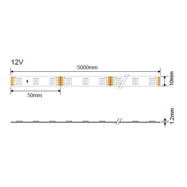 LED juosta, 14.4W/m, 1000Lm/m, 12V, Pro, neutrali balta šviesa 4