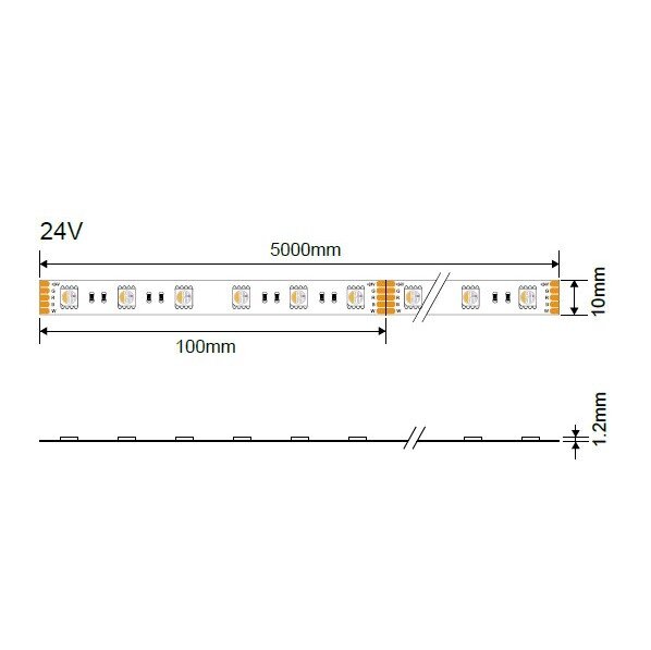 LED Strip 16W/m, 1600Lm/m, 24V, 3 Years Warranty, IP54, White Light 3