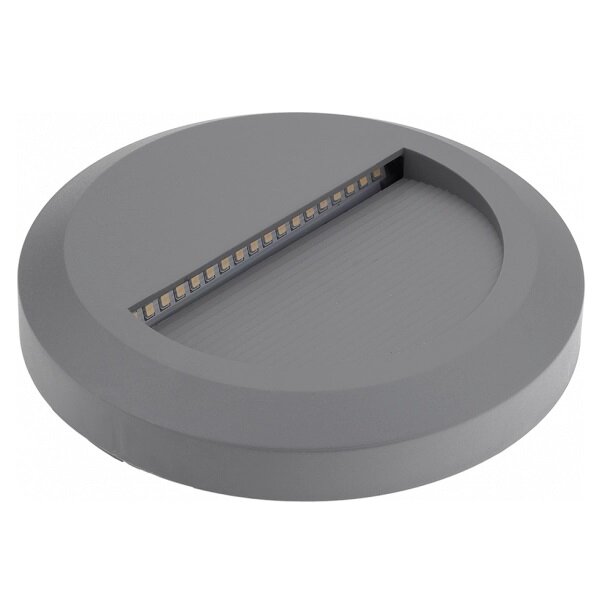 LED laiptų šviestuvas, apvalus, pilkas, 2W, neutrali balta šviesa 1