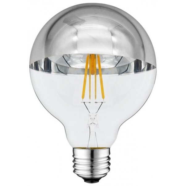 LED Bulb E27 G95 7W, Half Silver, Warm Light