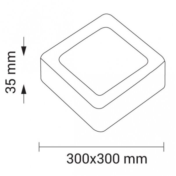 LED Surface Panel, Square, 24W, Neutral Light 3