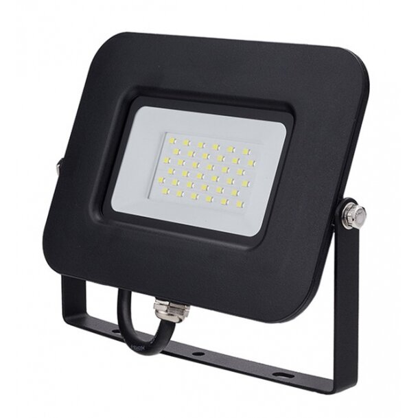 LED prožektorius, juodas, Premium Line, 5 metai garantija, 30W, šilta balta šviesa