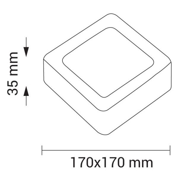 LED Surface Panel, Square, 12W, Warm Light 3