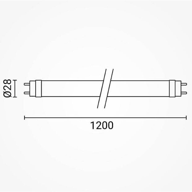 LED lempa T8 18W, 2520Lm, pasukama, šalta balta šviesa 1
