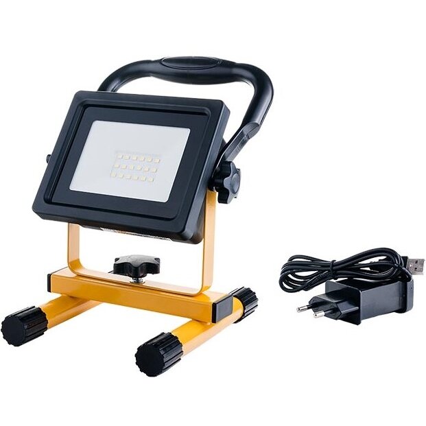 LED prožektorius, nešiojamas, įkraunamas, 20W, šalta balta šviesa