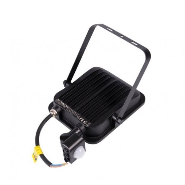 LED prožektorius, juodas, PIR jutiklis, 30W, šilta balta šviesa 2