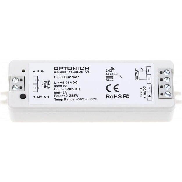 LED Controller, 1CH DC5-36V, Remote Control 1