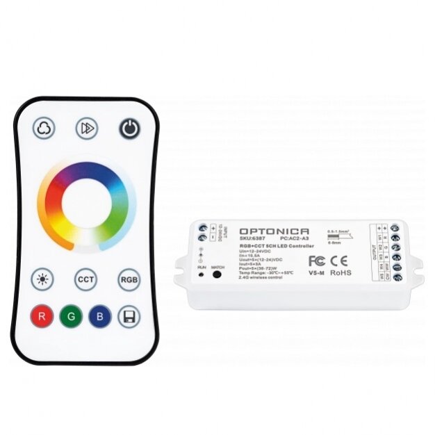 LED RGB CCT Controller, 12-24V, 3A/Ch, 5 Channels, with Remote Console, 3 Years Warranty 1