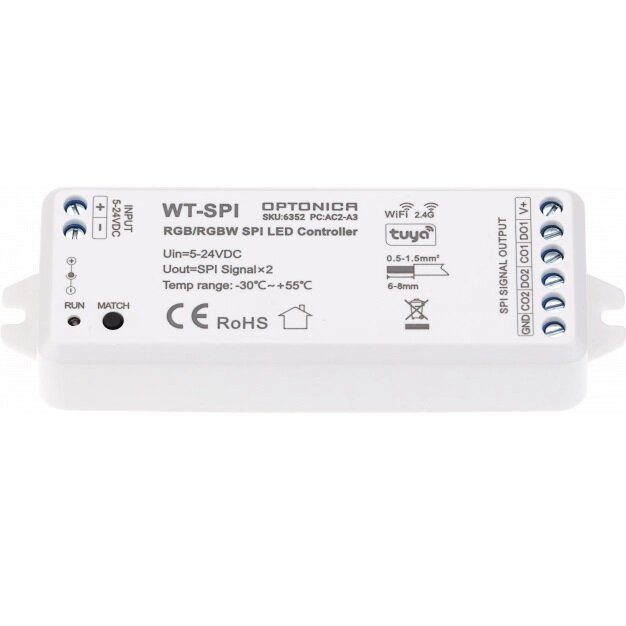 LED SPI Controller, 5-24V, Tuya 2