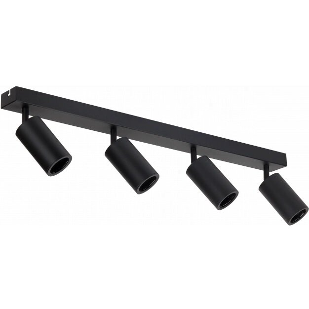 LED Spotlight Fixture, Four Heads, Black 1