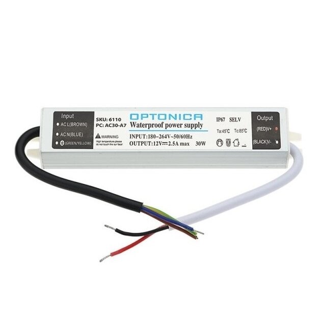 LED Strip Waterproof Power Supply, 12V, 30W 1