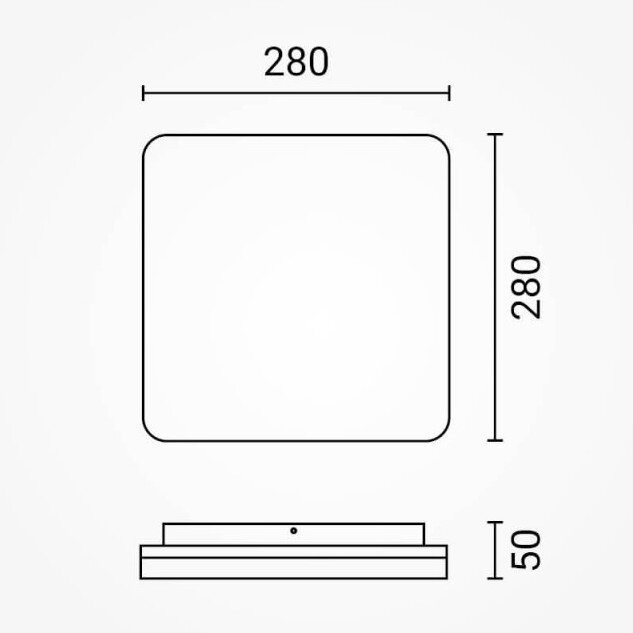 LED Ceiling Light, Square, 24W, CCT 3000K-6000K 5